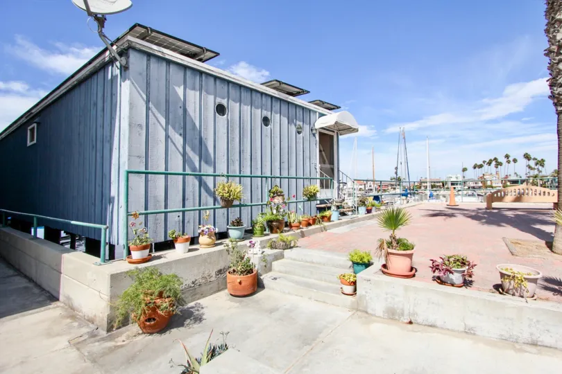 The potted plants seen around the Bay Yacht Club
