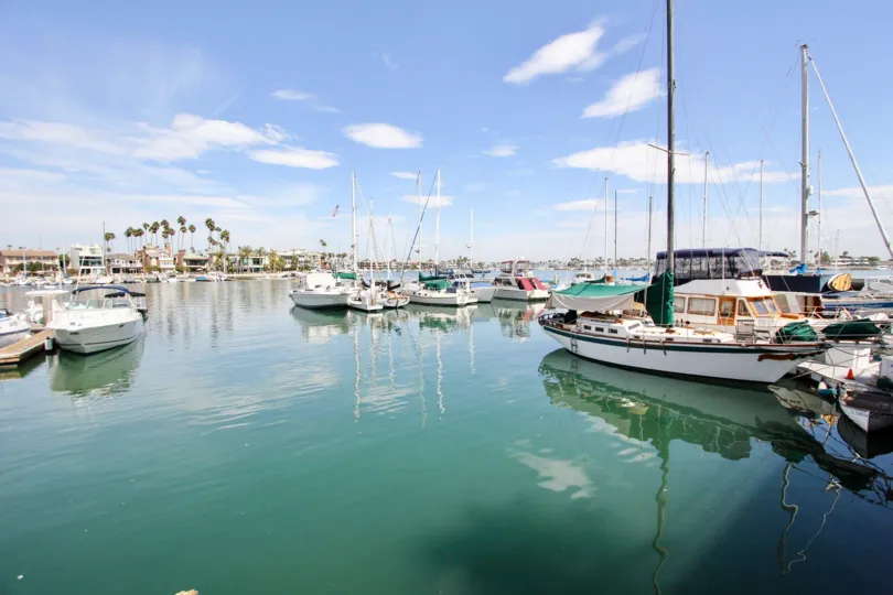 The water in front of the Bay Yacht Club