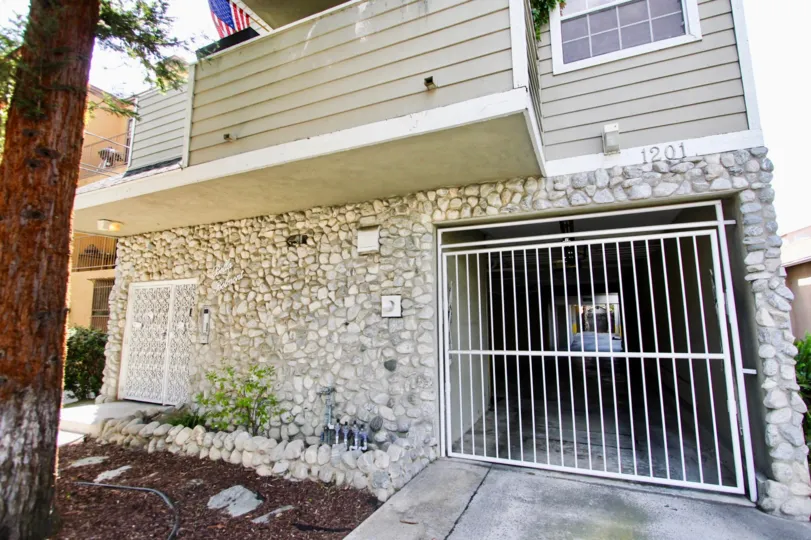 The garage for parking at the Bella Belmont in Long Beach, California