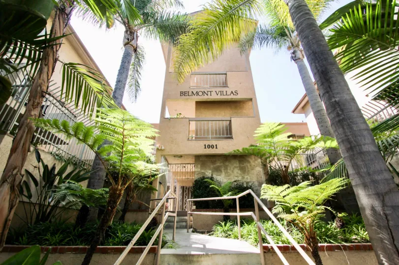 The Belmont Villas name on the building