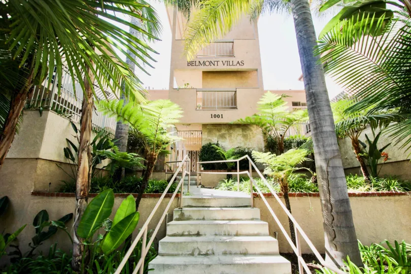 The stairs up to Belmont Villas in Long Beach, California