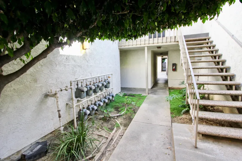 The sidewalk going through Bixby Knolls