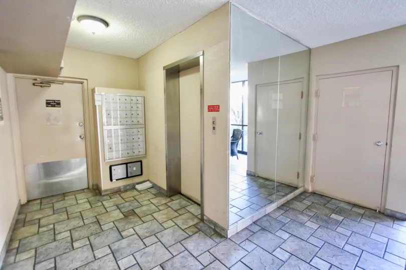 The elevator inside of Bixby Terrace