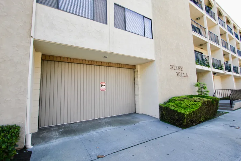 The garage at Bixby Villas for resident parking