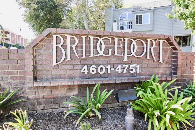 The sign into the Bridgeport area in Long Beach, California