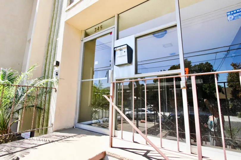 The entrance into Carroll Park Plaza in Long Beach, California
