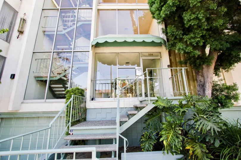 The stairs leading up to Casa Verde in Long Beach, California