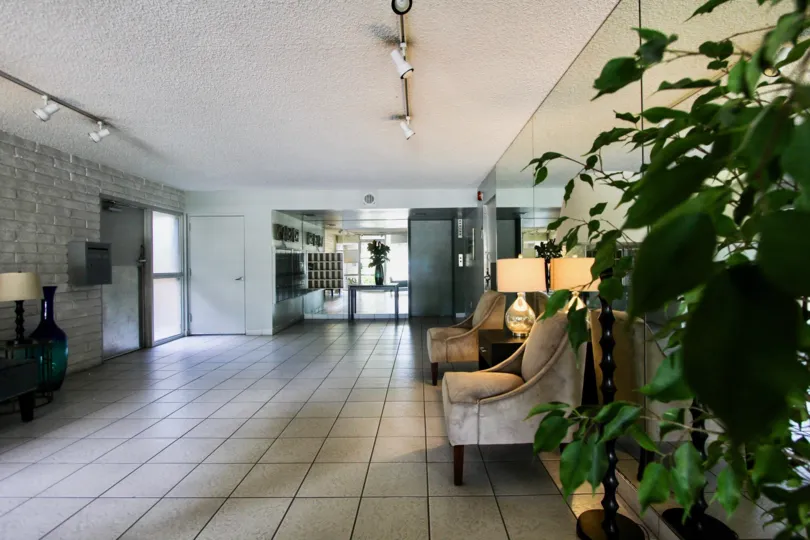 The foyer into Chateau Beth in Long Beach, California