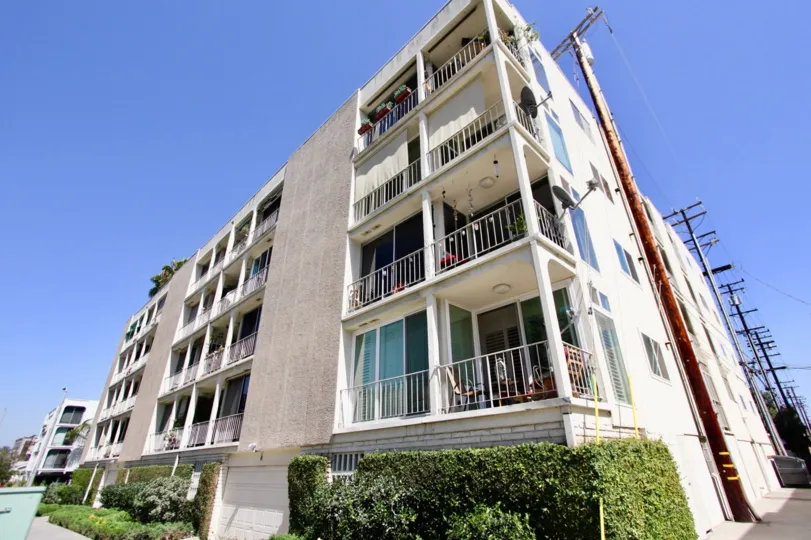 The balconies at the Chateau Nadyne in Long Beach, California