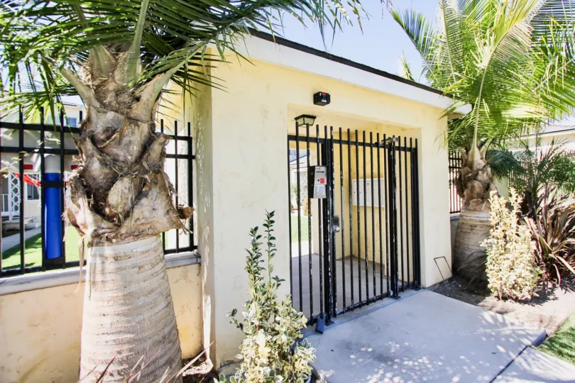 The gate into Clark Avenue Villas