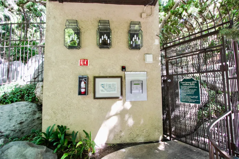 The keyed entry for security at Clark Terrace