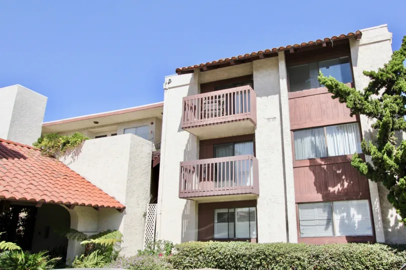 The balconies at Colorado Place in Long Beach, California