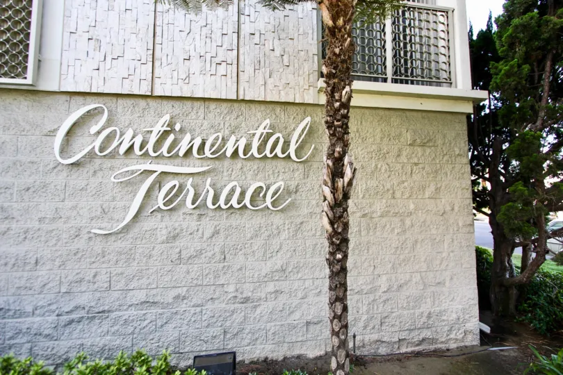 The name of the Continental Terrace on the building