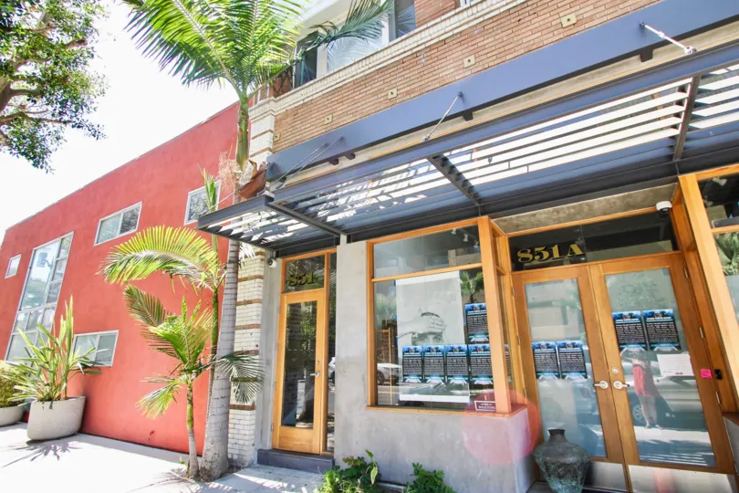 The sidewalk around the Courtyard Lofts