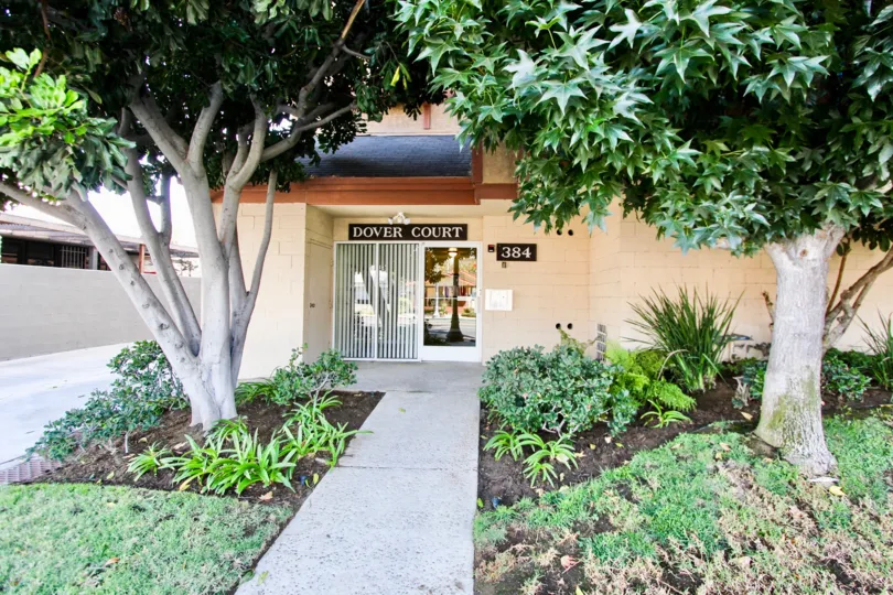 The walkway up to Dover Court in Long Beach, California