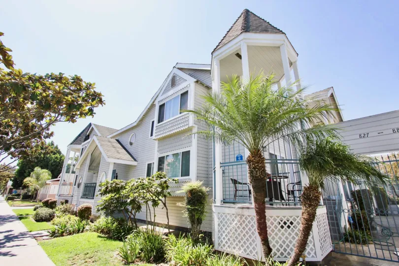 The landscaping around Drake Village