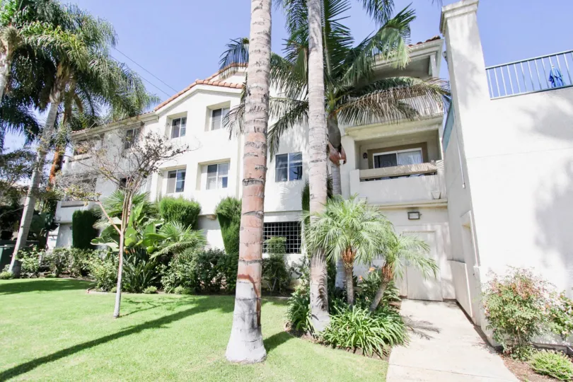 The sidewalk up to East Park Villas