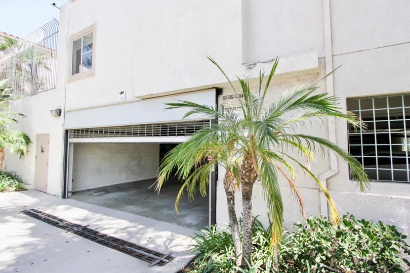 The parking garage for East Park Villas in Long Beach, California