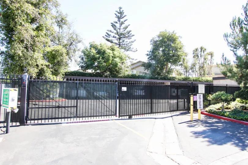 The gate into El Dorado Lakes in Long Beach, California