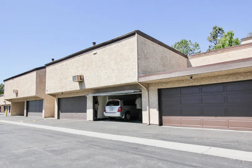 The garages at El Dorado Lakes in Long Beach, California
