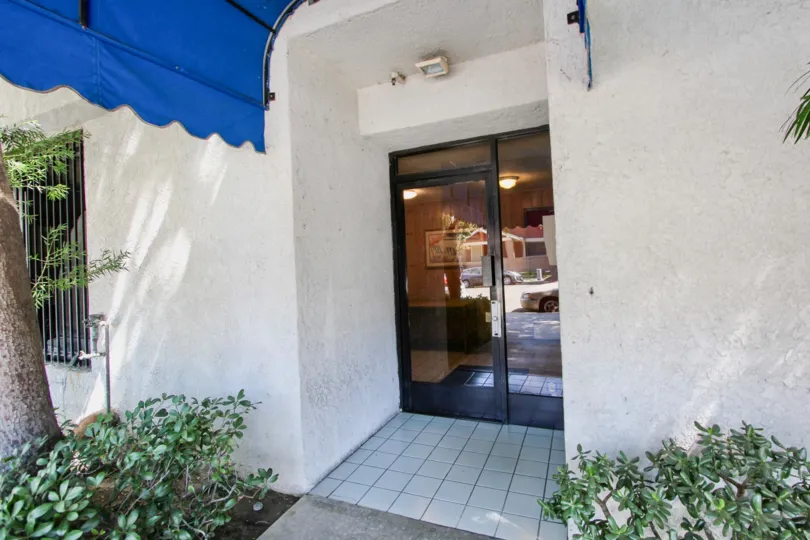 The doors entering into Elm Plaza