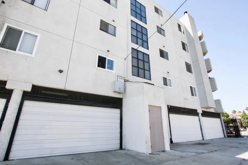 The parking for Elm Plaza in Long Beach, California
