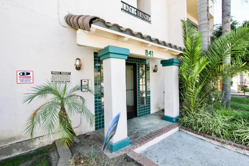 The columns at the entrance into Gardenia Villas