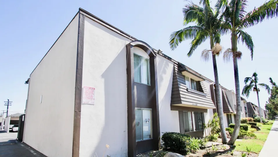 The windows in the Hampton Condominium in Long Beach, California