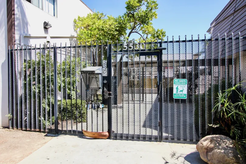 The gate for access into Hampton Condominium