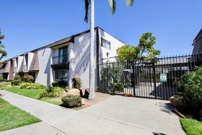 The driveway up to Hampton Condominium