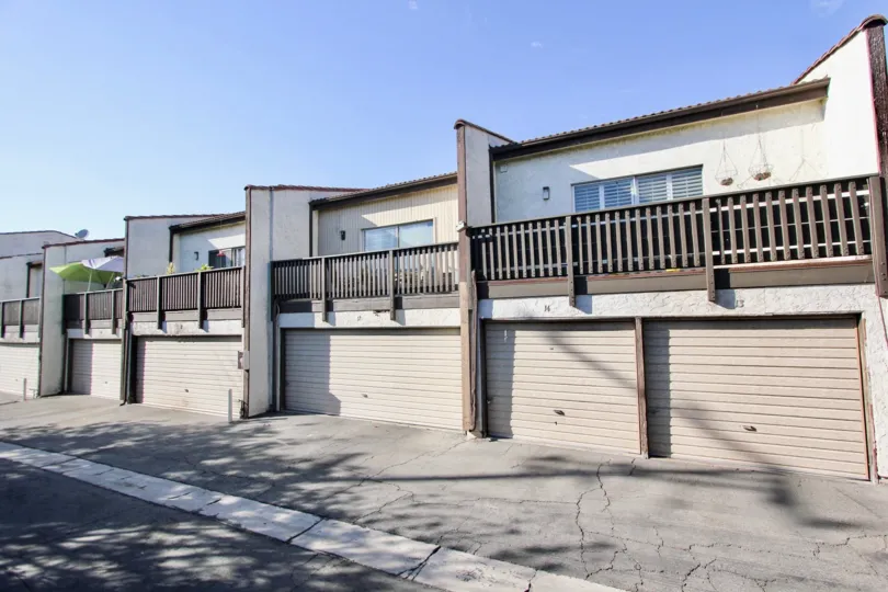 The garages for parking at Highland Haciendas