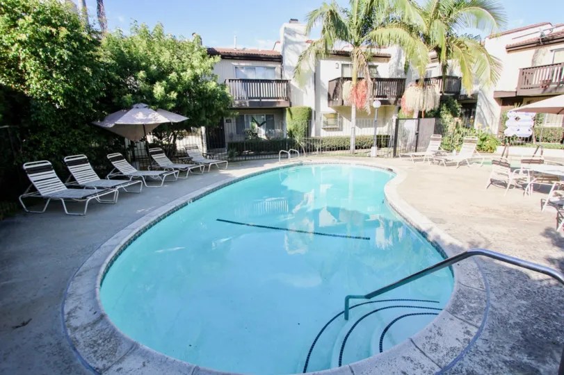 The pool at Highland Haciendas in Long Beach, California