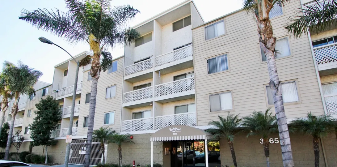 The balconies at Lindenwood in Long Beach, California