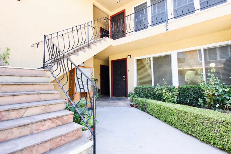 The stairs leading up to units at Long Beach Monterey