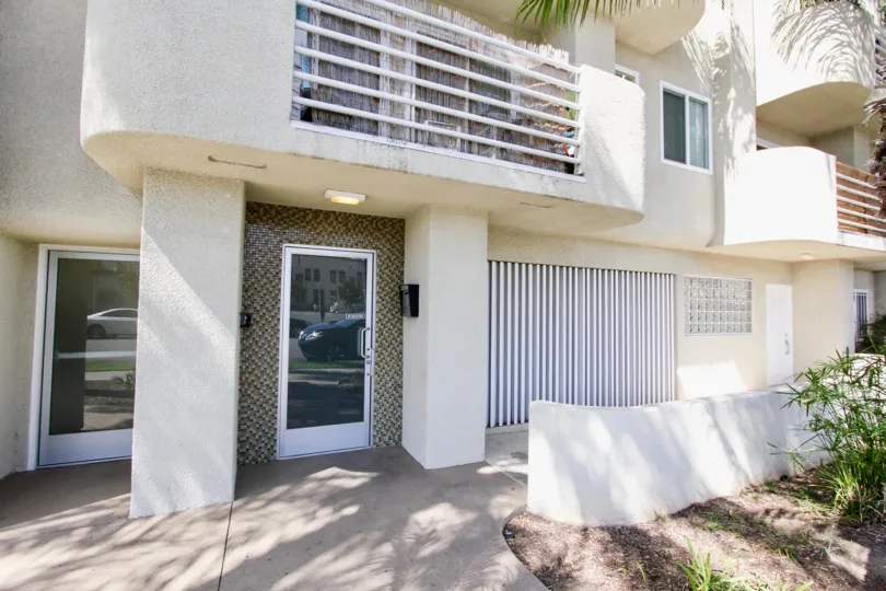 The entrance into Meridian Condos