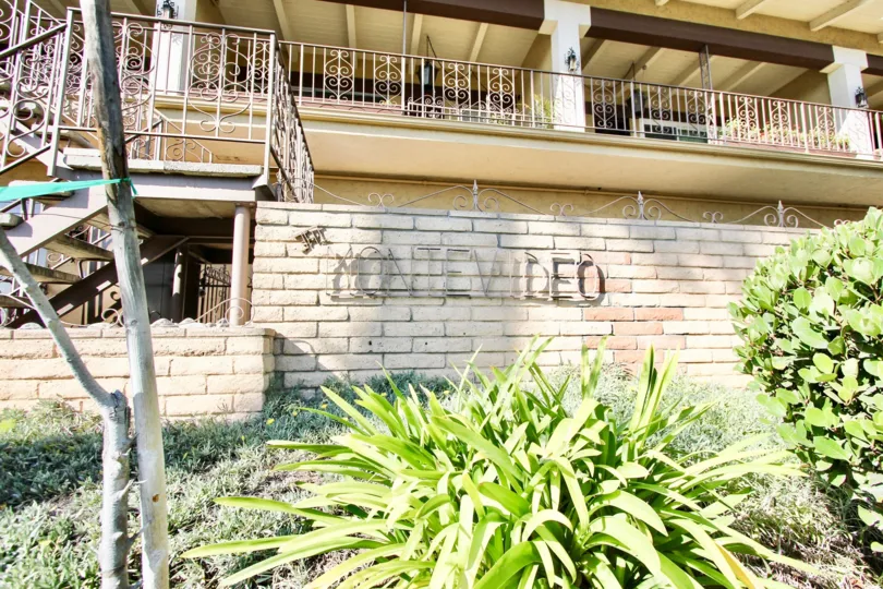 The Montevideo name on the building