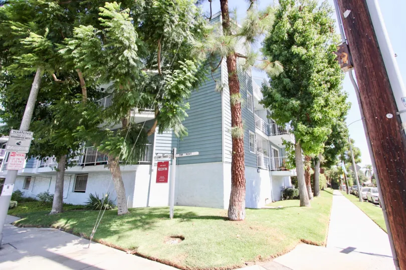 The yard in front of Mystic Cove in Long Beach, California