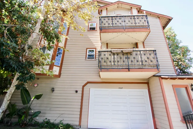The balconies seen at Newport Heights in Long Beach, California