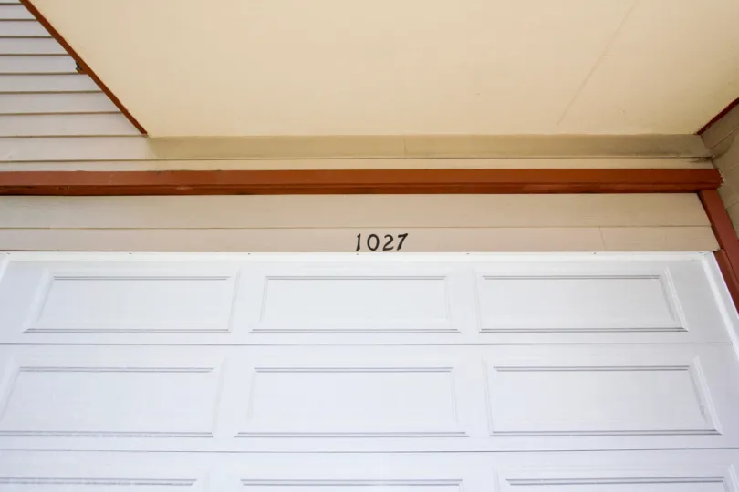 The address above the garage in Newport Heights