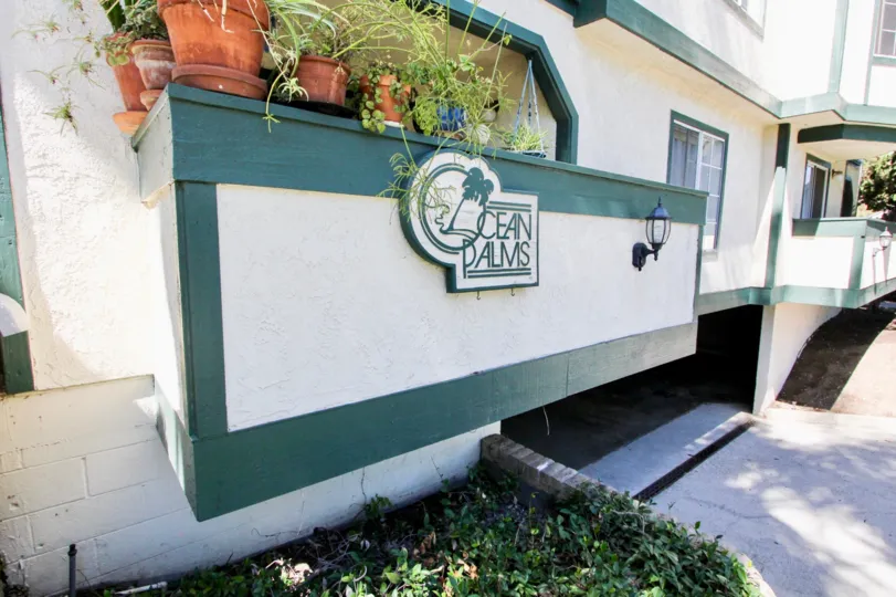 The sign announcing Ocean Palms in Long Beach, California