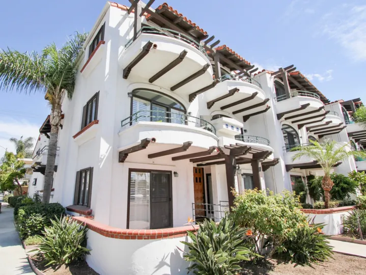 The balconies at Oceanair in Long Beach, California