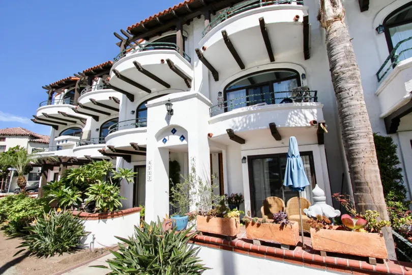 The patio at Oceanair in Long Beach, California