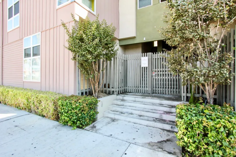 The stairs leading up to Olive Court
