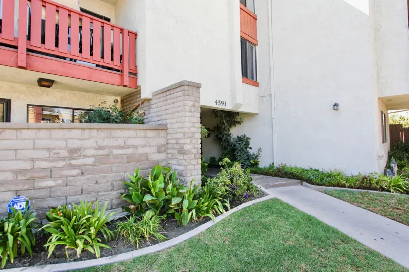 The sidewalk around Orange Villas