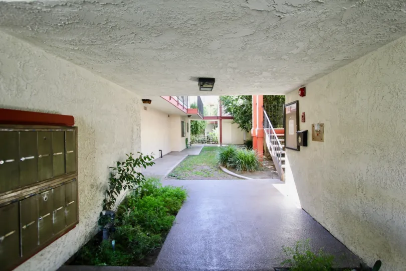 The walkway through Orange Villas