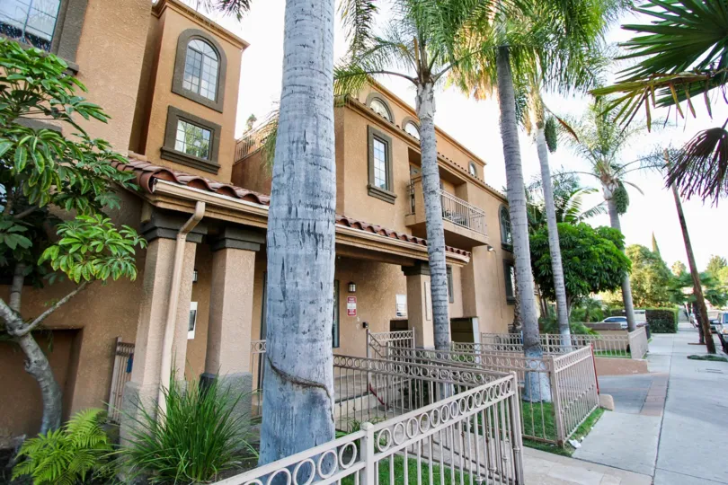 The iron fence around the Palm Oasis