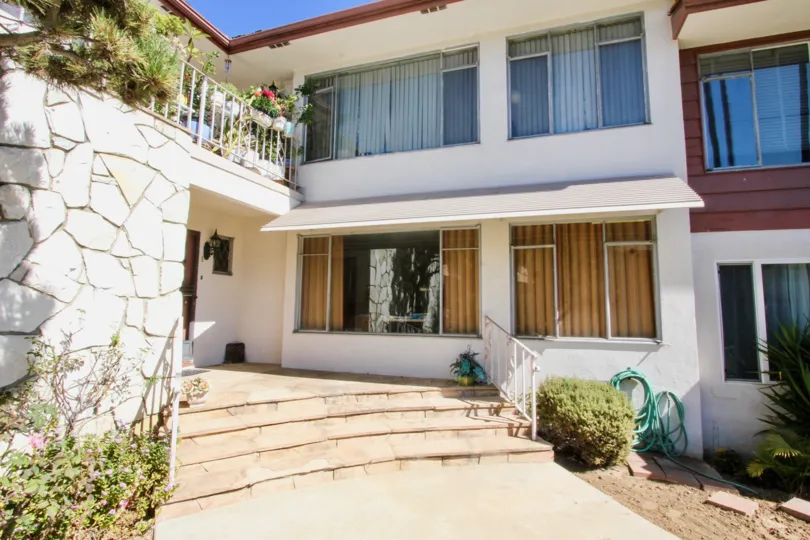 The stairs leading up to homes in Park Estates Manor