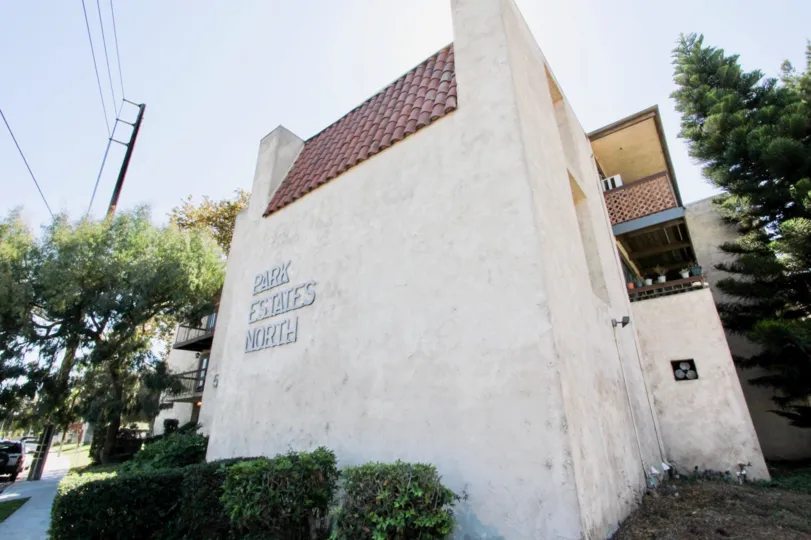The Park Estates North name on the building in Long Beach, California