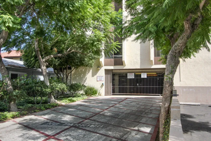 The driveway up to Park View Plaza