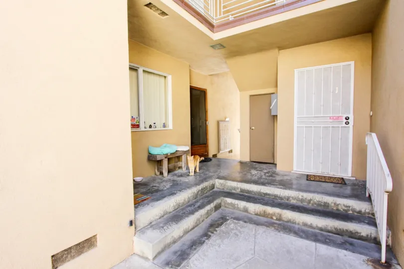 The stairs leading into Rossmont units